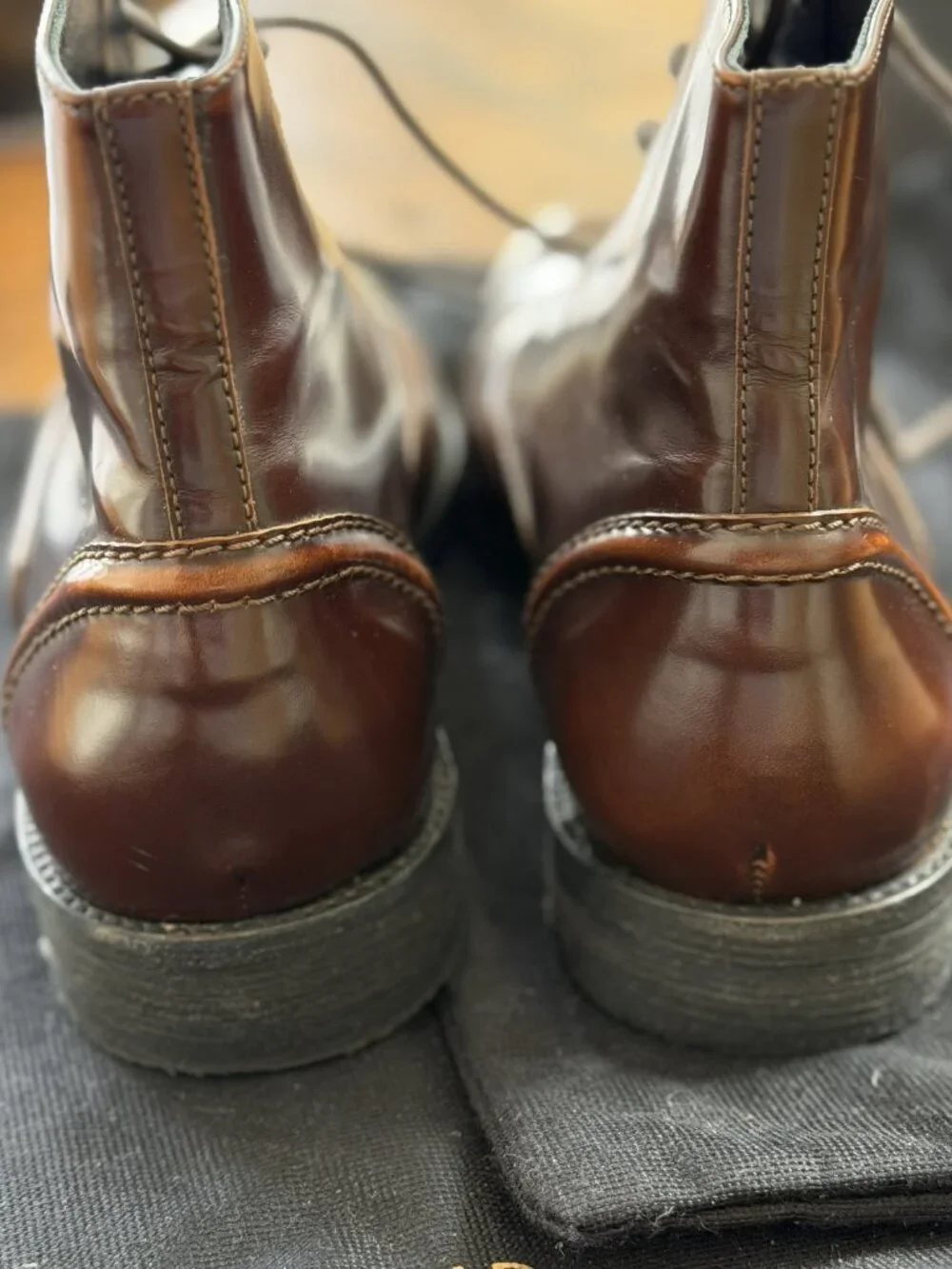 Billy Reid Brown Leather Cap-Toe Boots in Almost New Condition, Size 8 1/2